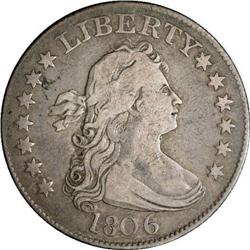 1806 25C B-2, R.4. VF25 NGC. Die State IV. I and T bro 1806[25C] B-2, R.2. VF25 NGC. Die State IV.