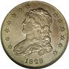 Image 1 : 1828 25C 25 over 50 C. B-3, R.4. MS60. Usual Die State 1828[25C] 25 over 50 C. B-3, R.4, AU58 NGC. U