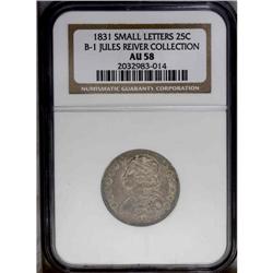 1831 25C Small Letters. B-1, R.2. AU58 NGC. Die State 1831[25C] Small Letters. B-1, R.3. AU58 NGC. D