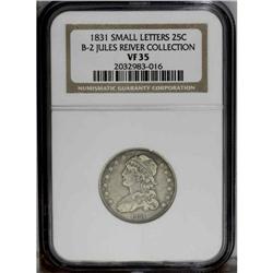1831 25C Small Letters. B-2, R.2. VF35 NGC. Die State 1831[25C] Small Letters. B-2, R.2. VF35 NGC. D