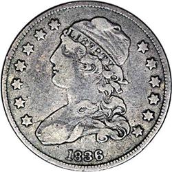 1836 25C B-3, R.1. VF25 NGC. Die State I. Star 7 point 1836[25C] B-3, R.1. VF25 NGC. Die State I.