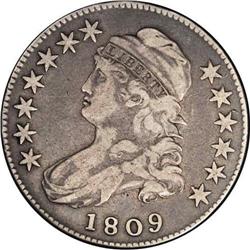1809 50C VF25 NGC. O-112. R.5. Medium gray toning on t 1809[50C] VF25 NGC.
