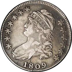 1809 50C VF30 NGC. O-115, R.2. Line one of stripe five 1809[50C] VF30 NGC.