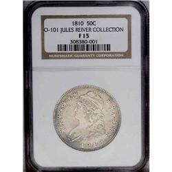 1810 50C Fine 15 NGC. O-101, R.1. Ocean-blue and tan c 1810[50C] Fine 15 NGC.