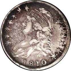 1810 50C XF40 NGC. O-105, R.2. Star 13 nearly touches 1810[50C] XF40 NGC.