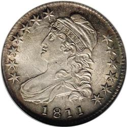 1811 50C Large 8 AU58 NGC. O-103a, R.3. Characterized 1811[50C] Large 8 AU58 NGC.