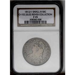 1812/1 50C Small 8 Fine 15 NGC. O-102, R.2. Coral, vio 1812/1[50C] Small 8 Fine 15 NGC.