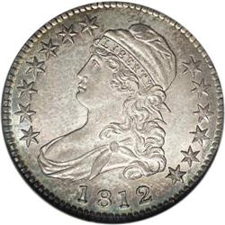 1812 50C AU58 NGC. O-107, R.1. The first 1 in the date 1812[50C] AU58 NGC.