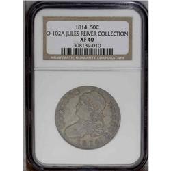 1814 50C XF40 NGC. O-102a, R.3. A deep coating of pink 1814[50C] XF40 NGC.