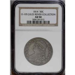 1814 50C AU50 NGC. O-105, R.2. A deeply toned specimen 1814[50C] AU50 NGC.