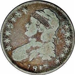 1817 50C Fine 12 NGC. O-111. R.1. Pearl gray toning on 1817[50C] Fine 12 NGC.