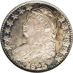 1825 50C AU53 NGC. O-107, R.2. Attributable by the 5 i 1825[50C] AU53 NGC.