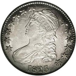 1825 50C AU58 NGC. O-113, R.1. Just a touch of rub sep 1825[50C] AU58 NGC.