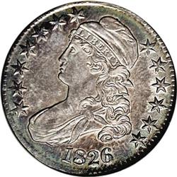 1826 50C AU58 NGC. O-102, R.1. Beautiful peach, copper 1826[50C] AU58 NGC.