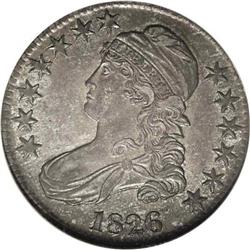1826 50C AU58 NGC. O-105, R.3. Speckled green-gray and 1826[50C] AU58 NGC.