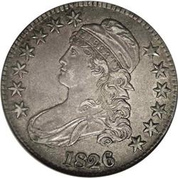 1826 50C AU55 NGC. O-108, R.1. Smooth and unabraded, a 1826[50C] AU55 NGC.