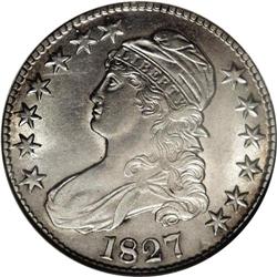 1827 50C Square Base 2 AU55 NGC. O-136, R.4. This vari 1827[50C] Square Base 2 AU55 NGC.