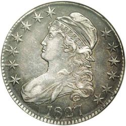 1827 50C Square Base 2 XF45 NGC. O-137, R.6. Most easi 1827[50C] Square Base 2 XF45 NGC.