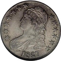 1827 50C Square Base 2 AU55 NGC. O-138, R.4. Most easi 1827[50C] Square Base 2 AU55 NGC.