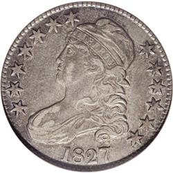 1827 50C Square Base 2 XF45 NGC. O-141, R.3. The Peter 1827[50C] Square Base 2 XF45 NGC.