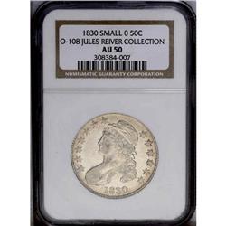 1830 50C Small 0 AU50 NGC. O-108, 1830[50C] Small 0 AU50 NGC.