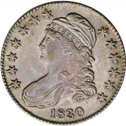 1830 50C Small 0 AU55 NGC. O-108, R.3. This piece show 1830[50C] Small 0 AU55 NGC.