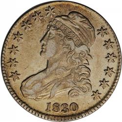 1830 50C Small 0 XF45 NGC. O-110, R.3. The horizontal 1830[50C] Small 0 XF45 NGC.