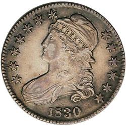 1830 50C Small 0 AU55 NGC. O-111, R.2. LIBERTY is clea 1830[50C] Small 0 AU55 NGC.