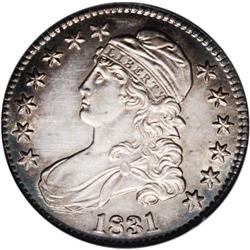1831 50C AU58 NGC. O-105, R.3. This variety shares an 1831[50C] AU58 NGC.