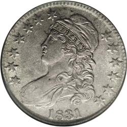1831 50C AU53 NGC. O-106, R.3. This variety shares an 1831[50C] AU53 NGC.
