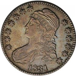 1831 50C AU55 NGC. O-117, R.4. This obverse is charact 1831[50C] AU55 NGC.