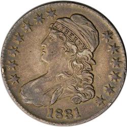1831 50C AU53 NGC. O-119, R.3. Darkly toned, with oran 1831[50C] AU53 NGC.
