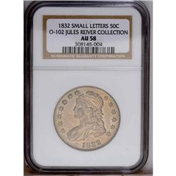 1832 50C Small Letters AU58 NGC. O-102, R.1.The malfor 1832[50C] Small Letters AU58 NGC.