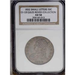 1832 50C Small Letters AU58 NGC. O-120, Low R.4. The d 1832[50C] Small Letters AU58 NGC.