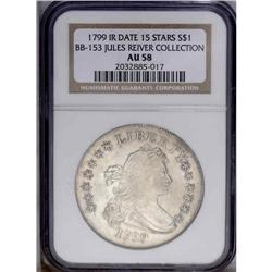 1799 S$1 Irregular Date, 15 Stars. B-4, BB-153, R.3. A 1799[S$1] Irregular Date, 15 Stars. B-4, BB-1