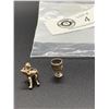 Image 1 : 2 Sterling Silver Charms Bongo Drummer and Wine Glass