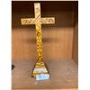 Image 1 : A Handmade Vintage Inlaid Cross on Base