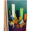 Image 2 : Vintage Canvas Painting of a Cityscape Signed