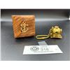 Image 1 : Very Nice Wooden Box with Brass Anchor Inlay on Top. With Vintage Sea Helmet Divers. Keychain. Very 