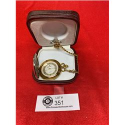 Pocket Watch in Case with Chain. Needs New Battery