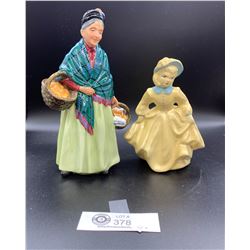 A Lot of 2 Figurines. Royal Doulton. The Orange Lady and a Denevir Made in Canada Figurine