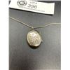 Image 2 : A Nicely Engraved Sterling Silver Pendant Locket and Chain