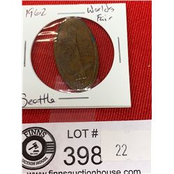 1962 World's Fair Seattle Washington Squished Penny