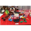 Image 1 : Vintage Miscellaneous Toy Lot. Cars, Pez, Stuffed Taz Etc