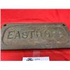 Image 2 : Vintage Cast Iron East Hope Sign. 9.5" w x 4" H Could be off Machinery or Tractor