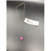 Image 1 : A Nice Necklace with a Heart Shaped  Pendant with Pink Stone