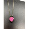 Image 2 : A Nice Necklace with a Heart Shaped  Pendant with Pink Stone