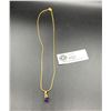 Image 1 : Nice Quality Gold Plated Necklace with a  Nice Purple Stone Pendant