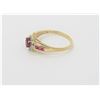 Image 2 : 10K Yellow Gold Ruby and Diamond Heart Ring