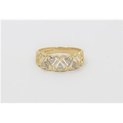 10K Yellow Gold Diamond Heart Ring